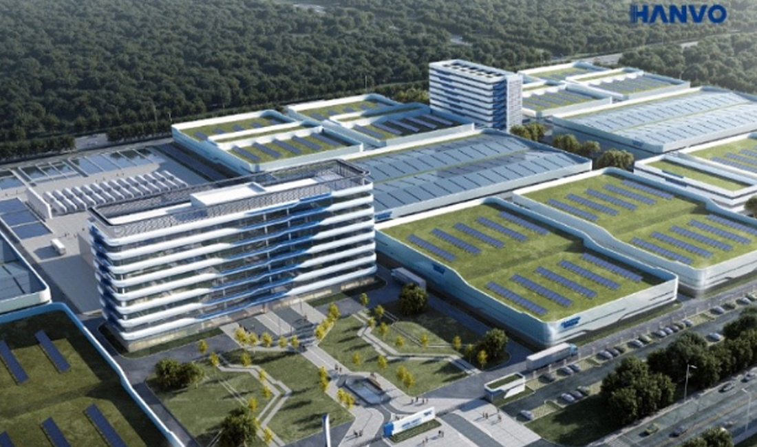Aerial view of HANVO’s modern glove factories, showcasing smart PPE industrial glove manufacturing and efficient production facilities.