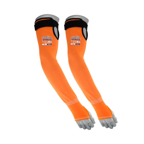 HANVO’s 13‑gauge HPPE / glass‑fiber / steel cut‑resistant arm sleeve delivers ANSI A4 cut‑level D forearm protection with maintained dexterity. 47 cm extra‑extended length supplies superior forearm coverage for high‑risk applications. Thumb‑slot prevents sleeve slippage during active work. Adjustable top velcro closure brings personalized snug fit for upper‑arm wearing. This high‑performance forearm protective sleeve is ideal for glass handling, metal fabrication, machinery and equipment, facility maintenance and warehousing operations.
