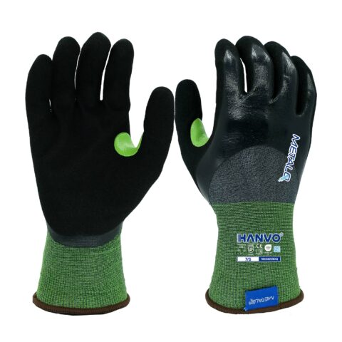 HANVO 21-gauge nylon MetalQ ultra-thin cut resistant glove, certified by ANSI A2 and EN388 standards, comes with 3/4 smooth and sandy palm nitrile coating that provides excellent oil repellent, waterproof and abrasion resistance. This lightweight precision glove delivers reliable cut protection, ultra-light comfort and flexible fit for delicate operations. It is perfect for delicate assembly, electronic repair, light hardware handling, automotive maintenance, facility maintenance and precision electronics work.
