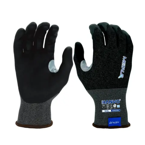21‑gauge ultra‑thin polyester MetalQ tungsten core‑spun liner delivers ANSI A6 high‑level cut protection with outstanding finger dexterity. Foam nitrile palm coating provides secure dry‑condition grip; seamless liner reduces hand fatigue for long‑shift work, fully touch‑screen compatible. Dual ANSI & EN388 certified, suitable for precision component assembly, light metal trimming, electronics inspection and delicate manual handling.
