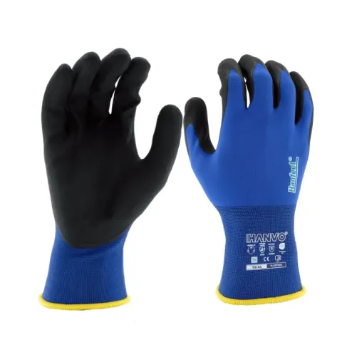 Discover HANVO’s 18-gauge nylon spandex, ANSI 4 & EN388 certified breathable water jetted micro foam nitrile safety glove, flexible, oil-resistant and slip-proof for long-time work. Ideal for automotive, facility maintenance, machinery equipment, transport warehousing and glass & building materials handling.