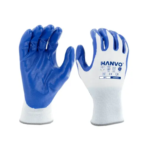 Discover HANVO’s 13-gauge polyester, ANSI 4 & EN388 certified wear-resistant flat smooth nitrile safety glove, soft, dry-grip and low-friction for equipment maintenance. Ideal for automotive, facility maintenance, machinery equipment, transport warehousing and glass & building materials handling.