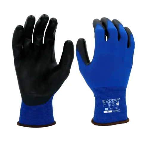 HANVO’s lightweight 18‑gauge nylon work glove with PU palm dipping delivers reliable dry‑condition grip. Breathable knit wicks away moisture to keep hands dry during long‑time work. Touch‑screen compatible liner allows operating electronic devices without removing gloves. Suitable for general assembly, facility maintenance, transport and warehousing.