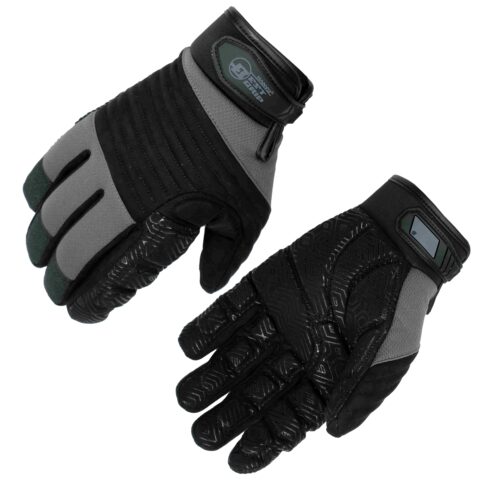 HANVO heavyโduty impactโprotection work glove. Syntheticโleather palm with PVC reinforcement delivers EN388 Level 2 abrasion resistance for 1600โcycle service life. 6โฏmm thermoplasticโrubber (TPR) knuckle shield provides hardโshell impact protection; extra PVC palm reinforcement boosts abrasion durability. 3โฏmm EVA padding attenuates vibration during powerโtool operation. Hookโandโloop adjustable cuff for secure wrist positioning. Ideal for construction, metal fabrication, powerโtool operation, heavyโduty maintenance, warehousing.