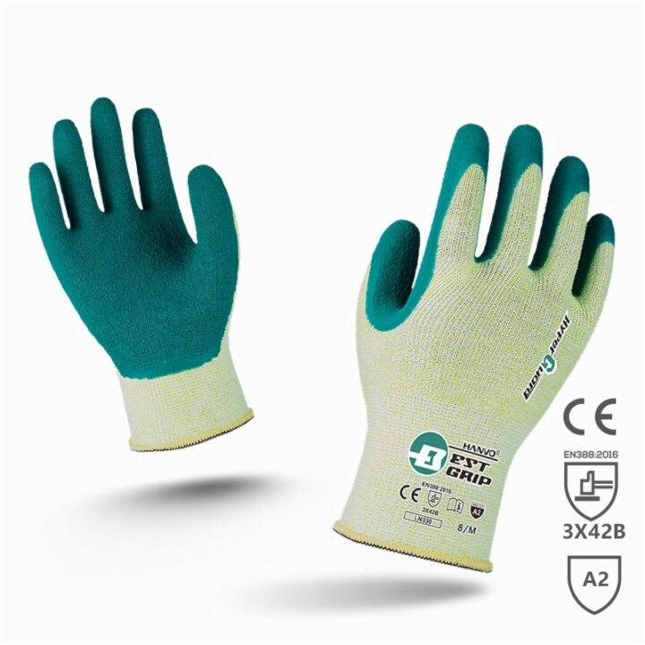 Ansi resistant cut level a2 latex HPPE safety glove
